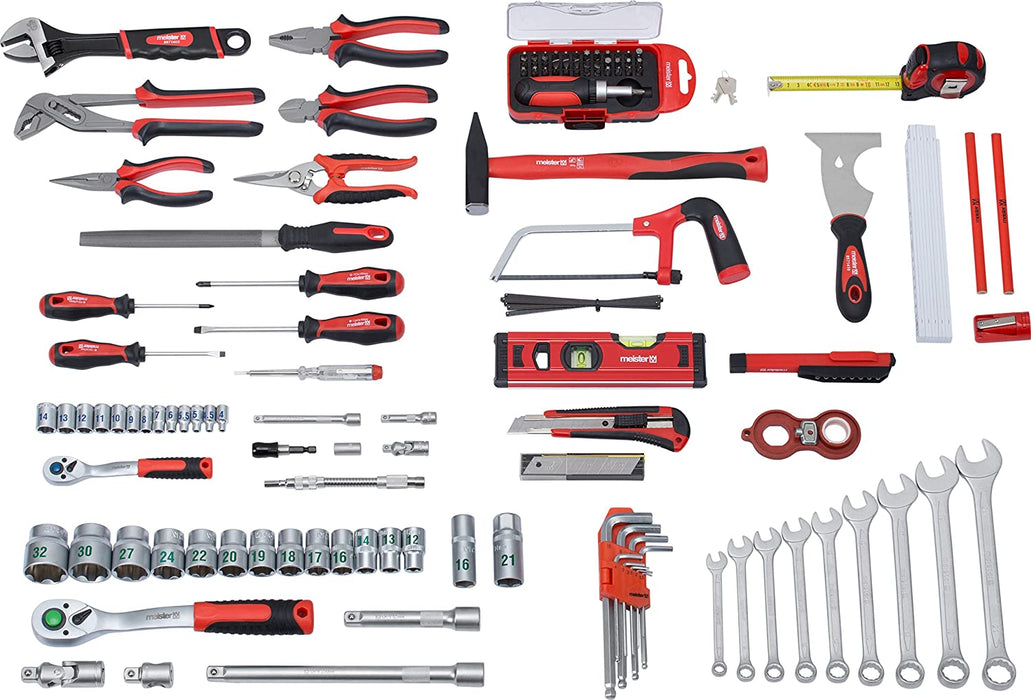 Werkzeugkoffer 131-teilig - Stabiler Alu-Koffer - Werkzeug-Set - Für Haushalt, Garage & Werkstatt / Profi Werkzeugkoffer befüllt / Werkzeugkiste 