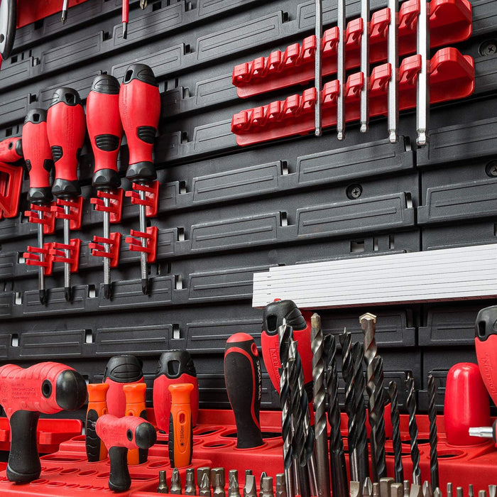 Werkzeugwand Lagersystem – 1152 x 780 mm Wandregal mit Werkzeughaltern – Set 38 Zubehör Werkzeuglochwand Werkstattregal Haken