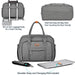 Wickeltasche, Wickeltaschen für Mama und Papa, mit Wickelauflage und isolierten Taschen, umwandelbare Reisetasche Messenger, Dunkelgrau