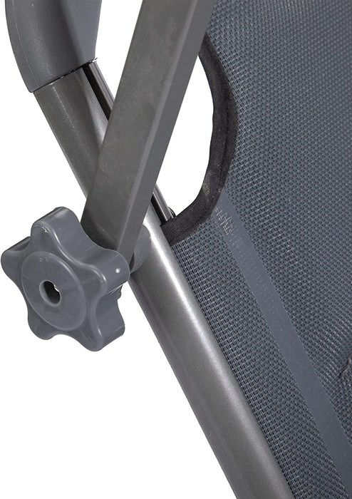 XXL-Sonnenliege aus Aluminium mit Dach und Quick-Dry-Schaum, max. Belastung bis 150 kg, Textilene anthrazit, 200 x 70 cm