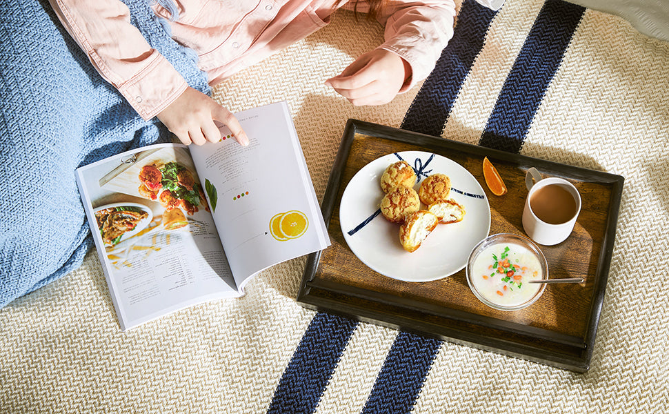 Betttablett, Frühstückstablett, Laptopständer, mit klappbaren Beinen aus Bambus, für Bett, Sofa, für Snacks, mit Halterung für Handy, Tablet