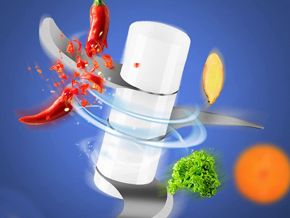 Zerkleinerer mit USB-Anschluss, Mini-Küchenmaschine, Kapazität 250 ml, Leistung 3,7 V, 3 Klingen aus Edelstahl, wiederaufladbarer Akku, Rot Weiß