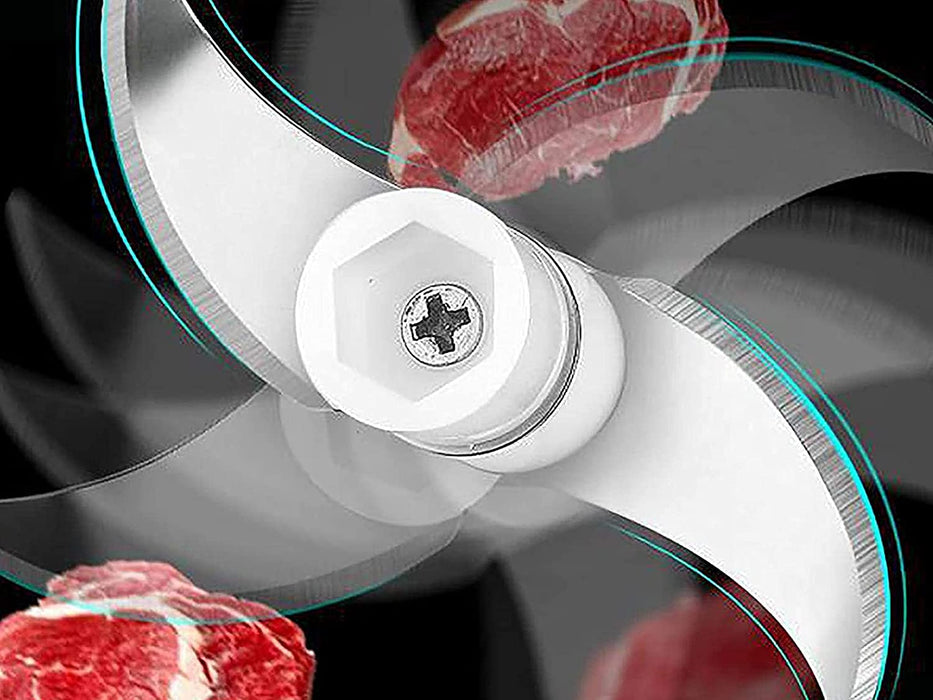 Zerkleinerer mit USB-Anschluss, Mini-Küchenmaschine, Kapazität 250 ml, Leistung 3,7 V, 3 Klingen aus Edelstahl, wiederaufladbarer Akku, Rot Weiß