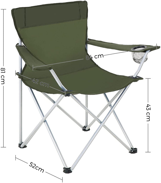 Campingstuhl klappbar, Camping Stuhl, 2er Set, faltbar, bis zu 120 kg belastbar