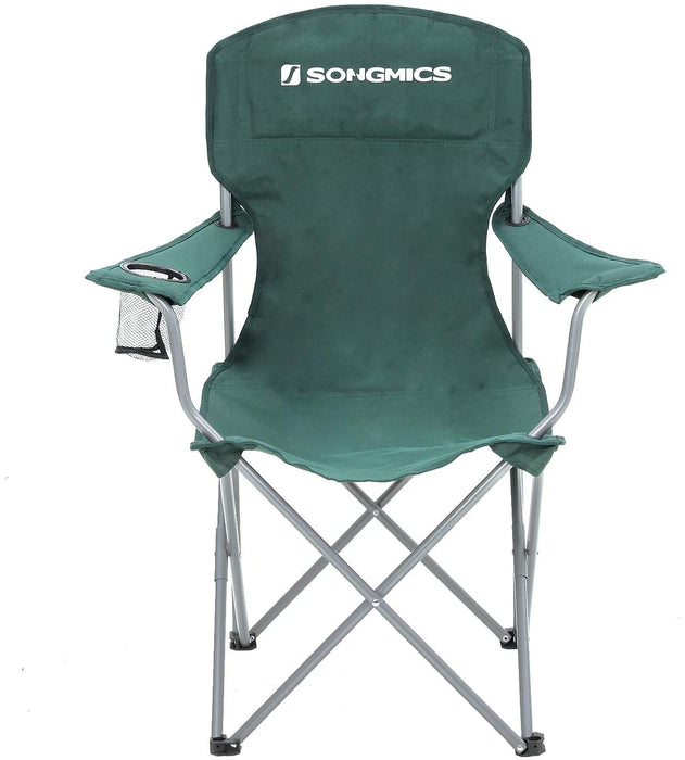 Campingstuhl, 2er-Set, klappbar, komfortabel, Klappstuhl mit robustem Gestell, bis 150 kg belastbar, mit Flaschenhalter, Outdoor Stuhl