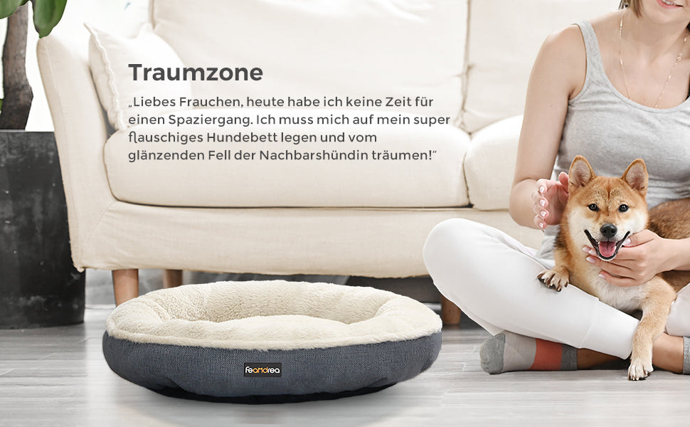 Hundebett, Hundekorb, Katzenbett, Donut, Ø 65 cm, dunkelgrau