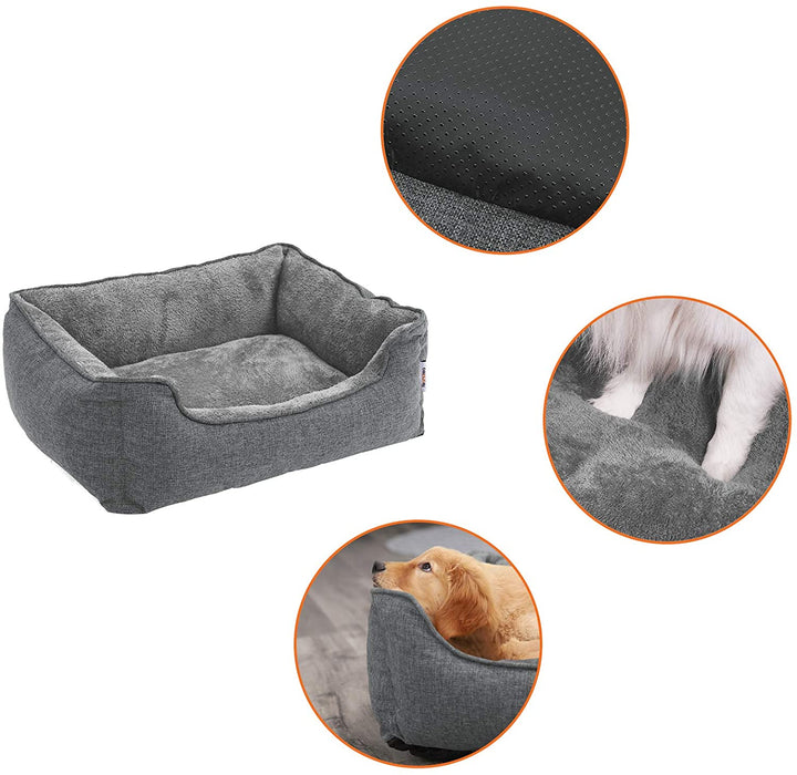 XXL Hundebett, Hundesofa, Bezug abnehmbar und maschinenwaschbar, kuscheliger Hundekorb, grau