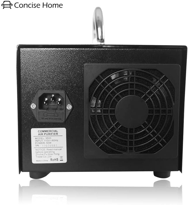 Concise Home Kommerzieller Ozonisator, industrieller Ozon Luftreiniger, Luftsterilisator Ozone Generator, Luftverbesserer, schwarz (schwarz, 5000mg)
