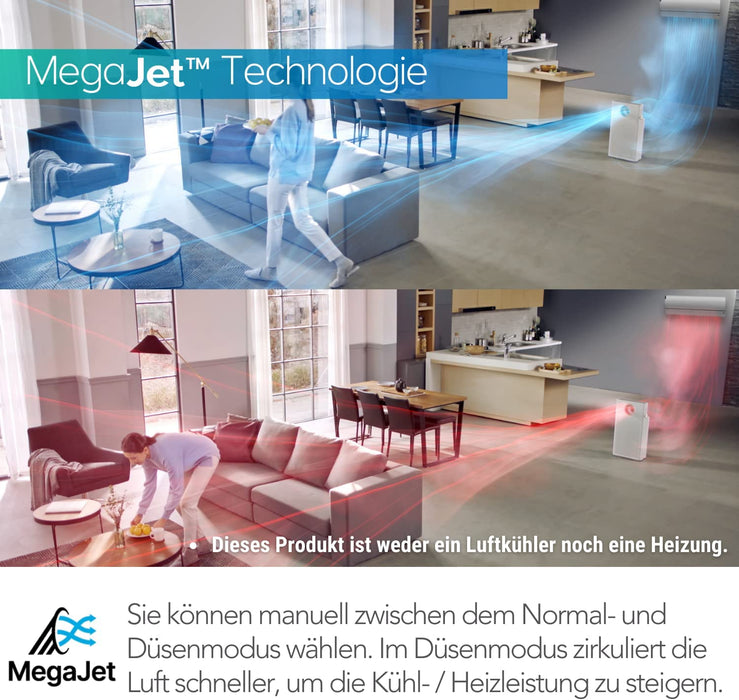 AIRMEGA Jet Luftreiniger AP-1220B GreenHEPA Technologie Entfernt 99,999 Prozent der Partikel bis zu 0,01 µm*, Pollen, Bakterien, Schimmel und Aerosole