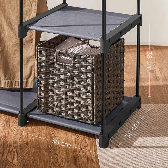 Kleiderschrank, freistehende Garderobe, faltbar, Kleiderständer mit Kleiderstangen, Garderobenständer, Aufbewahrung, Ankleidezimmer, Schlafzimmer