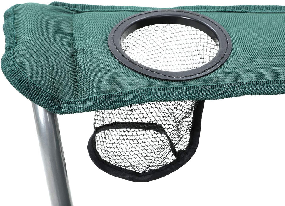 Campingstuhl, 2er-Set, klappbar, komfortabel, Klappstuhl mit robustem Gestell, bis 150 kg belastbar, mit Flaschenhalter, Outdoor Stuhl