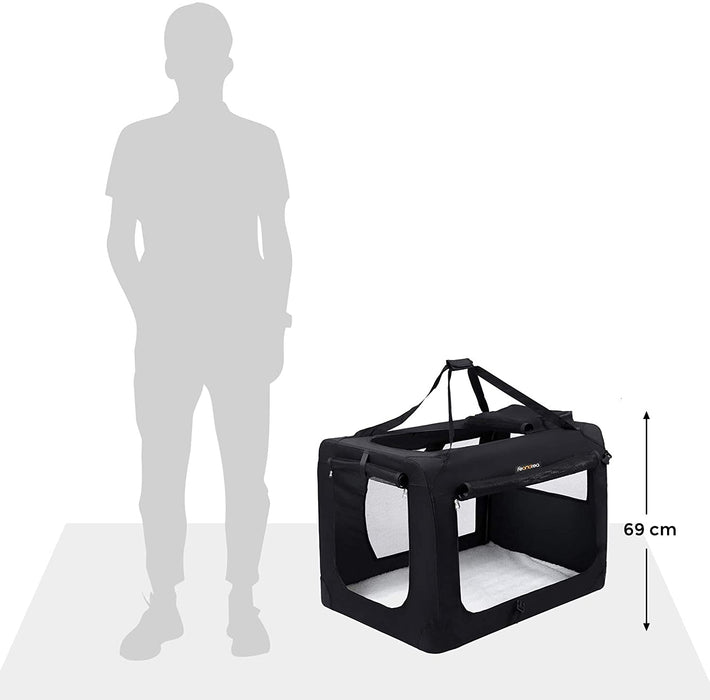 Hundebox, Hundetasche, faltbar, 102 x 69 x 69 cm, schwarz