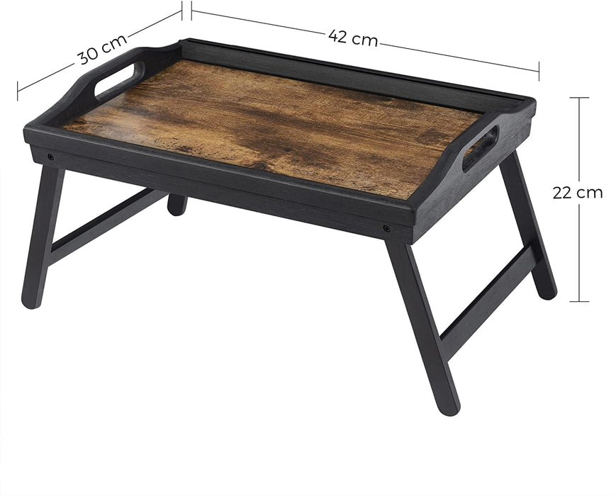 Betttablett, Frühstückstablett, Laptopständer, mit klappbaren Beinen aus Bambus, für Bett, Sofa, für Snacks, mit Halterung für Handy, Tablet