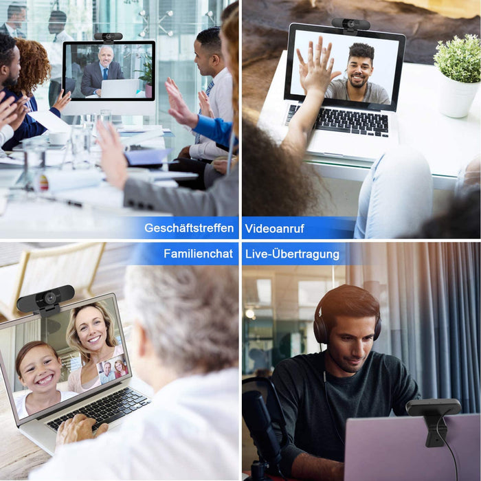 Full HD Webcam - C960 1080P Webcam mit Objektivabdeckung & Dual Mikrofon, 90 ° Streaming Kamera mit Automatische Lichtkorrektur