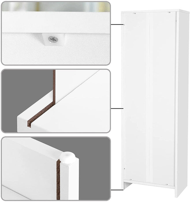 Bücherregal, Standregal, mit 4 Fächern, höhenverstellbare Ablagen, für Wohnzimmer, Arbeitszimmer, Kinderzimmer, Büro, als Raumteiler, weiß