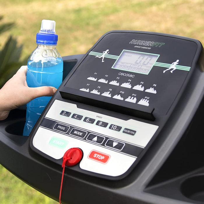 Laufband mit einem vibrierenden Massagegurt Hometrainer - Sport ohne Fitnessstudio - Heimtrainer Laufband  Pulsmesser und LED-Display 14 km/h klappbar