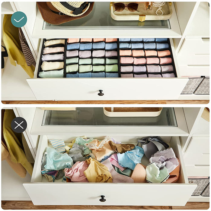 Aufbewahrungsboxen für Unterwäsche, 8er Set, Schubladen-Organizer, Ordnungssystem für Kleiderschrank, für BHS, Unterwäsche, Socken, Krawatten