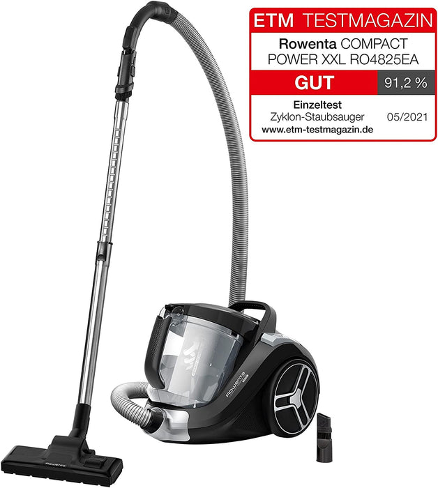 Beutelloser Bodenstaubsauger Compact Power XXL | 550 Watt | 2,5L Staubvolumen | Kompakt & leise | Extreme Saugleistung | Hocheffizienter Saugkopf | Schwarz/Grau 