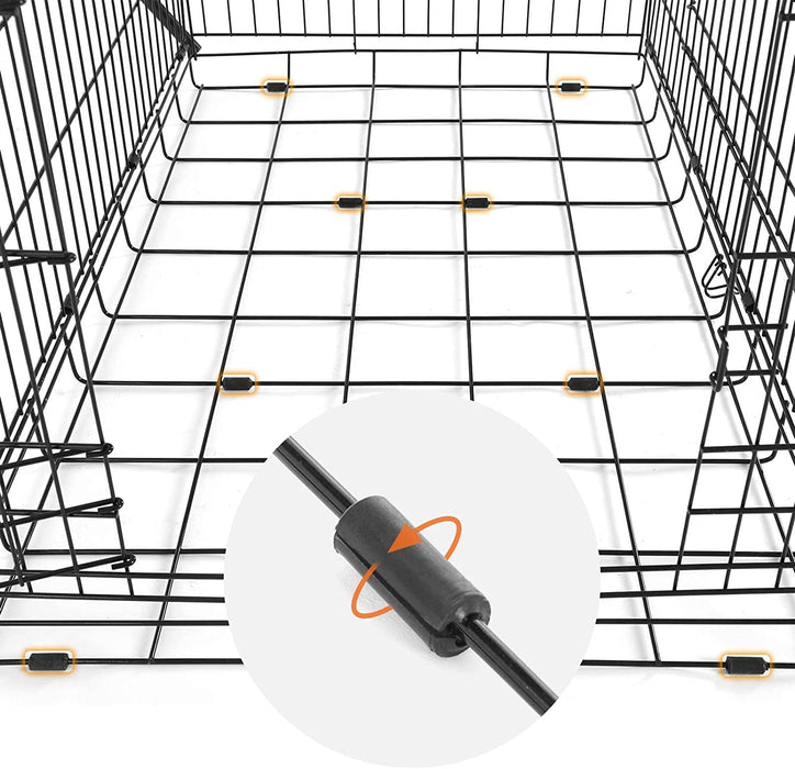 Hundekäfig, Hundebox, klappbar, 107 x 70 x 77,5 cm, schwarz