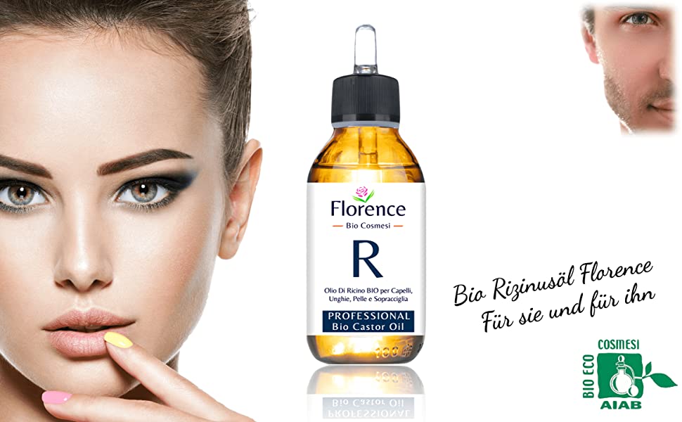 RIZINUSÖL BIO |Große 100ml| 100% Rein Kaltgepresst. Für Wimpern/Augenbrauen/Haare/Gesicht/Körper/Bart/Nägel. Vegan Cruelty Free Castor Oil
