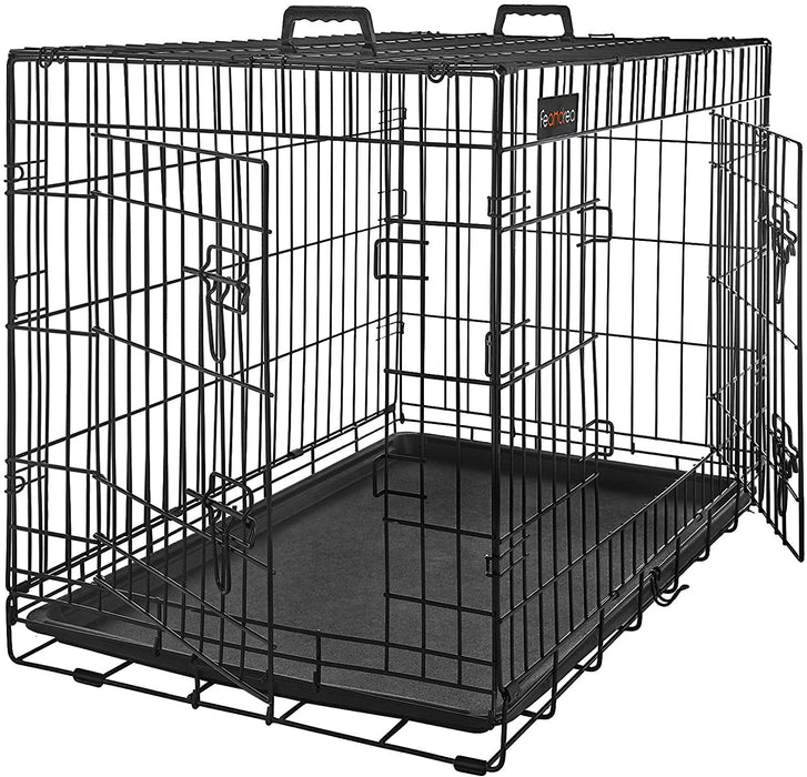 Hundekäfig, Hundebox, klappbar, 92,5 x 57,5 x 64 cm, schwarz