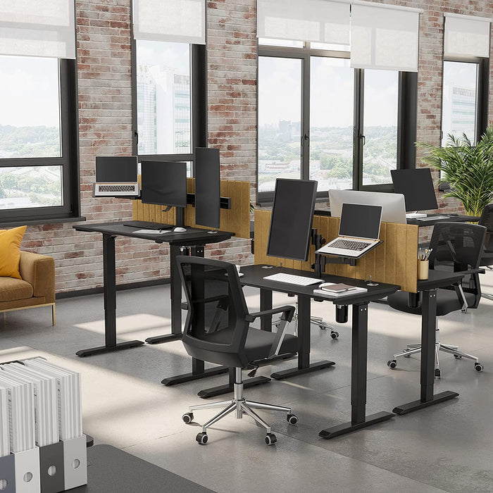 Höhenverstellbarer Schreibtisch elektrisch, Tischgestell, Schreibtischständer mit Motor, stufenlos verstellbar, 120 x 60 x (73-114) cm, Stahl, schwarz