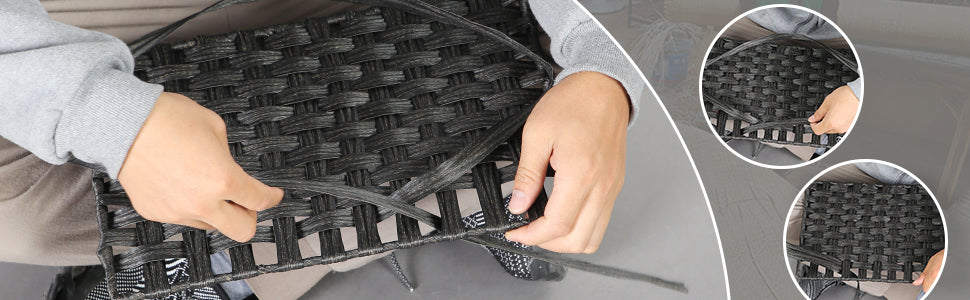 Wäschekorb handgeflochten, 90 L, Wäschesammler aus synthetischem Rattan, mit Deckel und Griffen, faltbar, Wäschesack herausnehmbar, schwarz