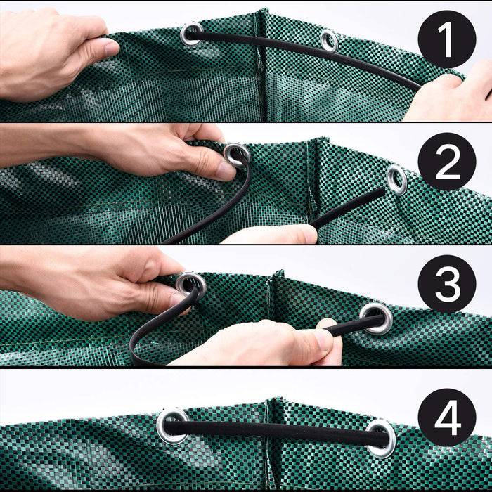 3er Set Gartensack, 272L Gartenabfallsack aus robustem Wasserdichtes Polypropylen-Gewebe (PP) - Selbststehend und Faltbar Laubsäcke