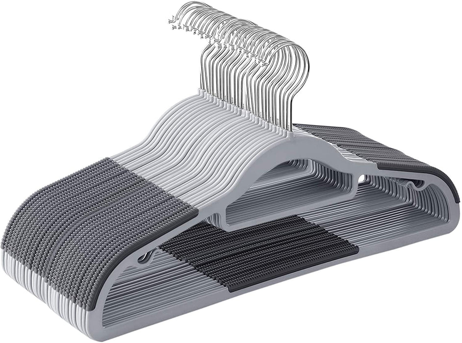Kleiderbügel 30 Stück, Anzugbügel aus Kunststoff, gut belastbar, mit Anti-Rutsch Design, platzsparend, 0,6 cm Dicke, um 360° drehbarer Haken, 42 cm