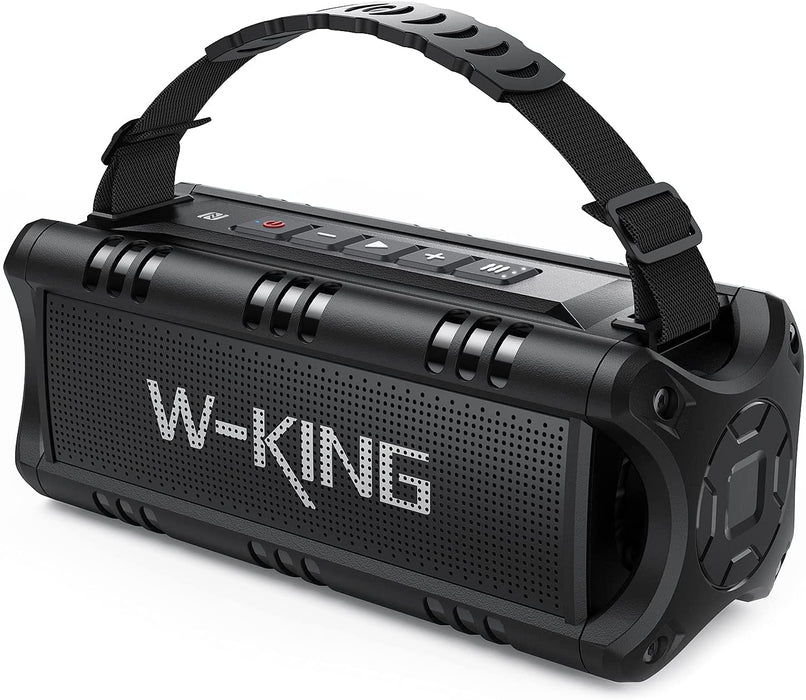 Bluetooth Lautsprecher, W-KING 30W Tragbarer Musikbox, 5000mAh Batterie, 24-Stunden Akkulaufzeit, Wasserdicht Bluetooth Speaker Box mit Bass