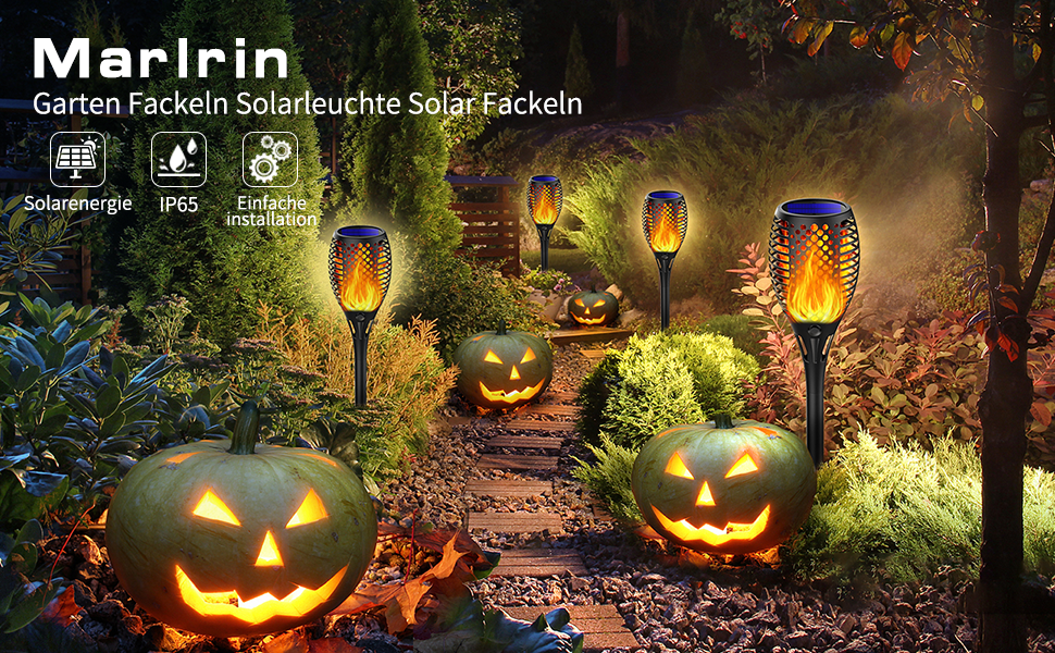Garten Fackeln Solarleuchte Solar Fackel Garten Solar Flamme Lampe Fackel Solar Gartenlicht Auto EIN/Aus (Licht Sensor) und IP65 Wasserdicht