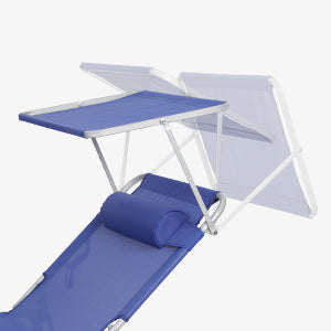 Sonnenliege, Liegestuhl, Gartenliege, extra groß, 71 x 200 x 38 cm, bis 150 kg belastbar, mit Kopfstütze und Sonnendach, Rückenlehne verstellbar