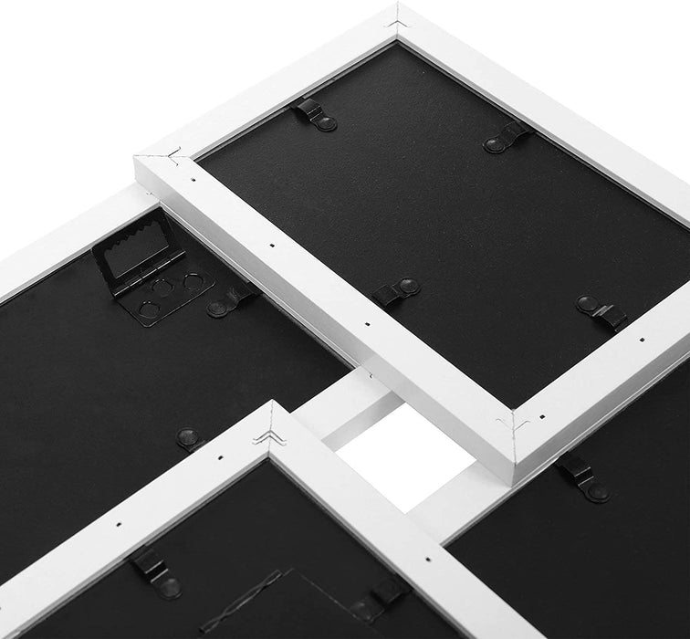 Bilderrahmen Collage für 4 Fotos, 10 x 15 cm, Wandmontage Fotogalerie Display, Weihnachten, mit Glasscheibe, Weiß