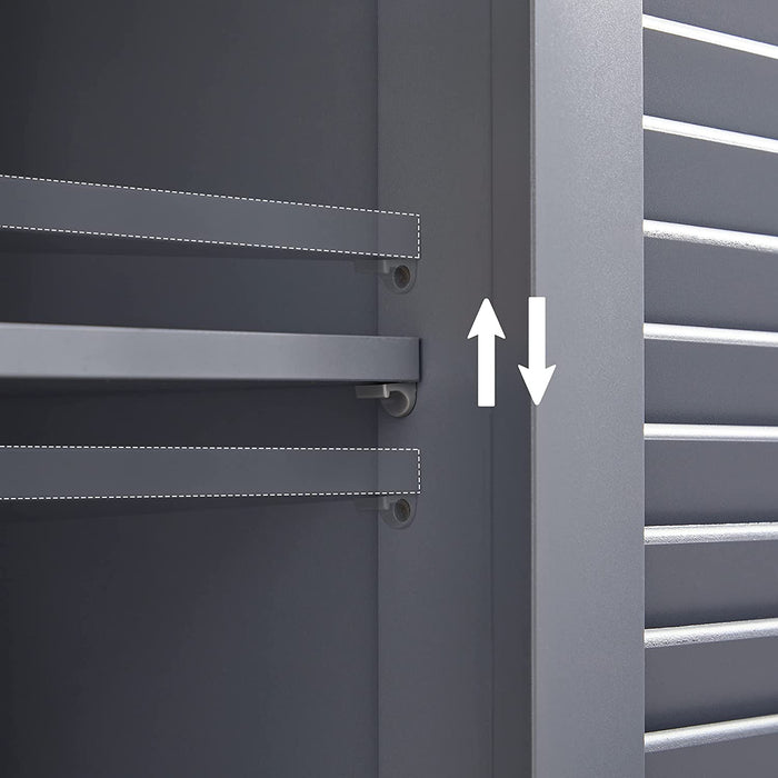 Badezimmerschrank, Badschrank, freistehender Küchenschrank, Aufbewahrungsregal, mit 2 Türen, grau