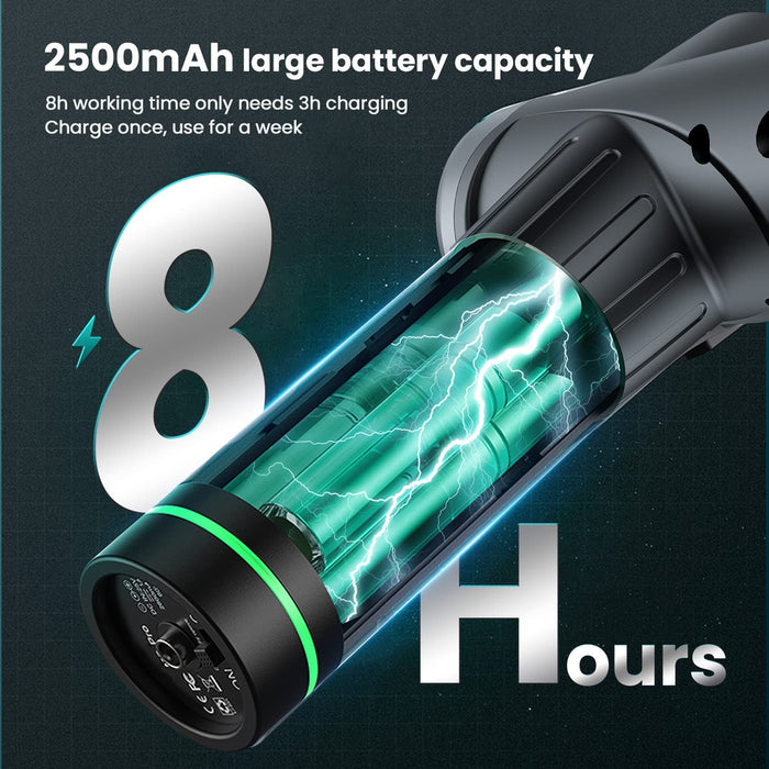 Massagepistole, Tiefen Muskel Massagegerät mit 10 Massageköpfen und 30 Geschwindigkeiten, Deep Tissue Massage Gun mit LCD-Touchscreen