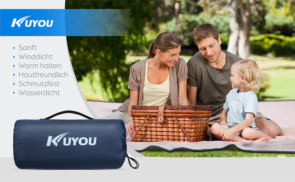 Camping Decke, Stranddecke Sanft Sandabweisende Campingdecke, Warm Outdoor Picknickdecke Fleece 200 x 140 cm - für Camping, Outdoor, Picknicks