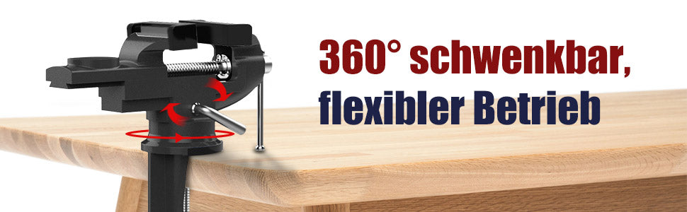 360° Drehbar Schraubstock, 2.8"/70 mm Universal Tischschraubstock mit Amboss und Achse Fixieren Feststehend von Werkstück für Holzbearbeitung