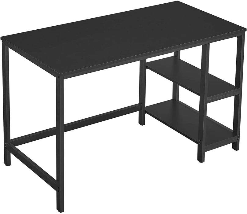 Schreibtisch, Computertisch, PC-Tisch, Bürotisch, mit 2 Ablagen auf der rechten oder linken Seite, fürs Büro, Wohnzimmer, Stahlgestell