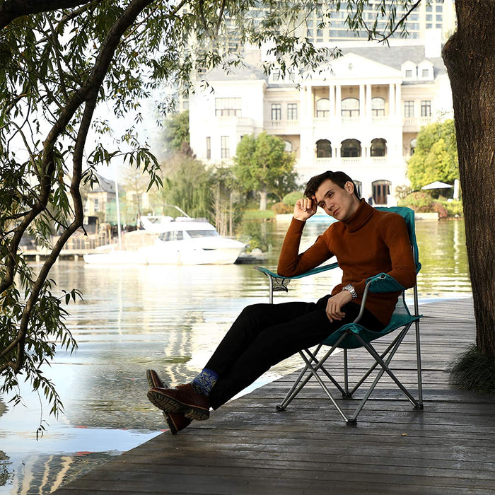 Campingstuhl, 2er-Set, klappbar, komfortabel, Klappstuhl mit robustem Gestell, bis 150 kg belastbar, mit Flaschenhalter, Outdoor Stuhl