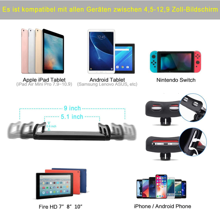 Tablet-Ständer für Bett Tablet Halterung Bett Tablet-Ständerhalter 360 Grad Drehbarer mit Stabilem Aluminiumarm für iPad, Tablets, Telefone