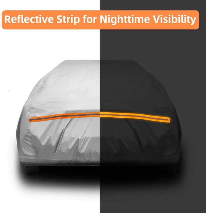 Autoabdeckung Vollgarage, Auto Abdeckplane Wasserdicht, Winddicht, Staubdicht, Kratzfest, UV-Schutz, für 485-510cm Sänfte Limousine, Winter & Sommer