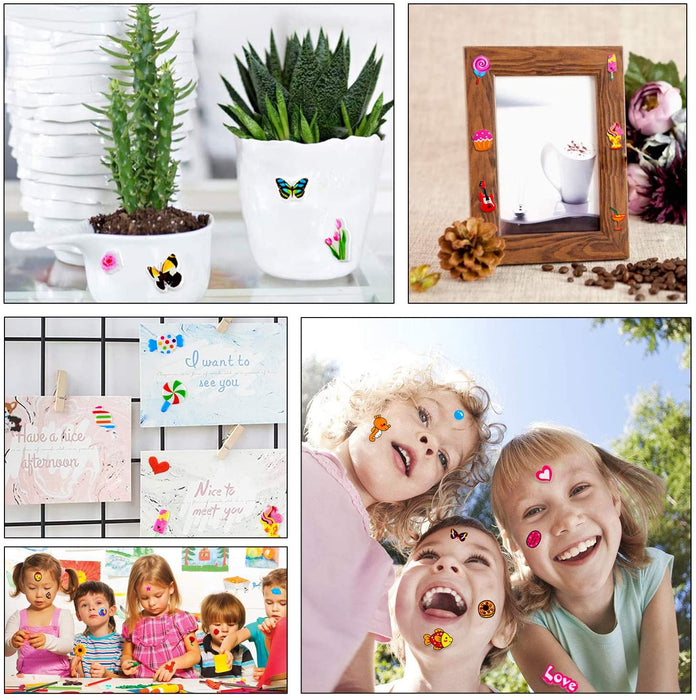 3D Aufkleber für Kinder & Kleinkinder, 920+ Geschwollen Stickers, Niedliche Verschiedene Set, Tier, Obst, Zahlen, Schmetterlinge, Einhorn (36 Bogen)