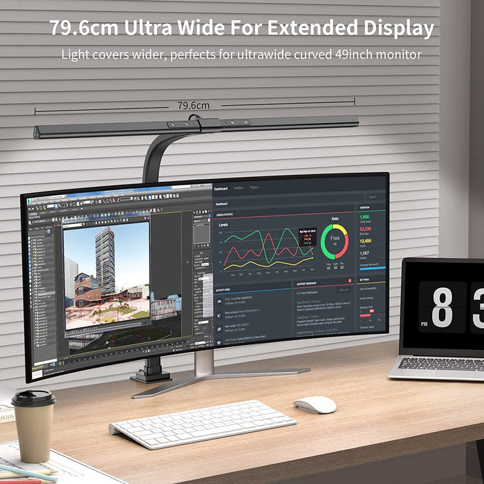 Schreibtischlampe LED,24W Schreibtischlampe klemmbar, Augenschutz Verstellbarer Schwanenhals Klemmleuchte, Dimmbar Architektenlampe