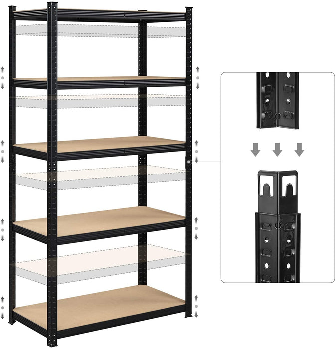 Lagerregale, Schwerlastregale, 2er Set, Kellerregale, 200 x 100 x 50 cm, bis 875 kg belastbar, 5 verstellbare Ablagen, Regale aus Metall, Steckregale