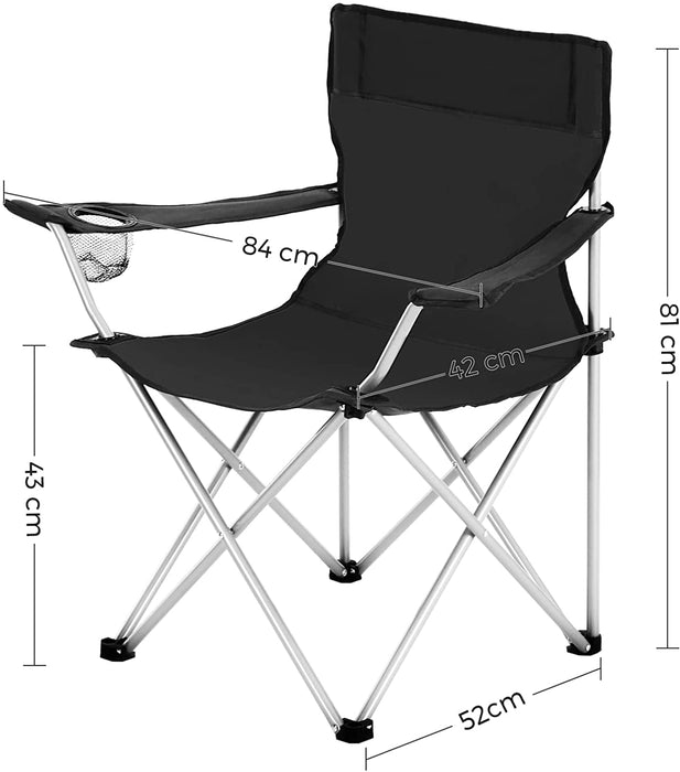 ampingstuhl klappbar, Camping Stuhl, 2er Set, faltbar, bis zu 120 kg belastbar