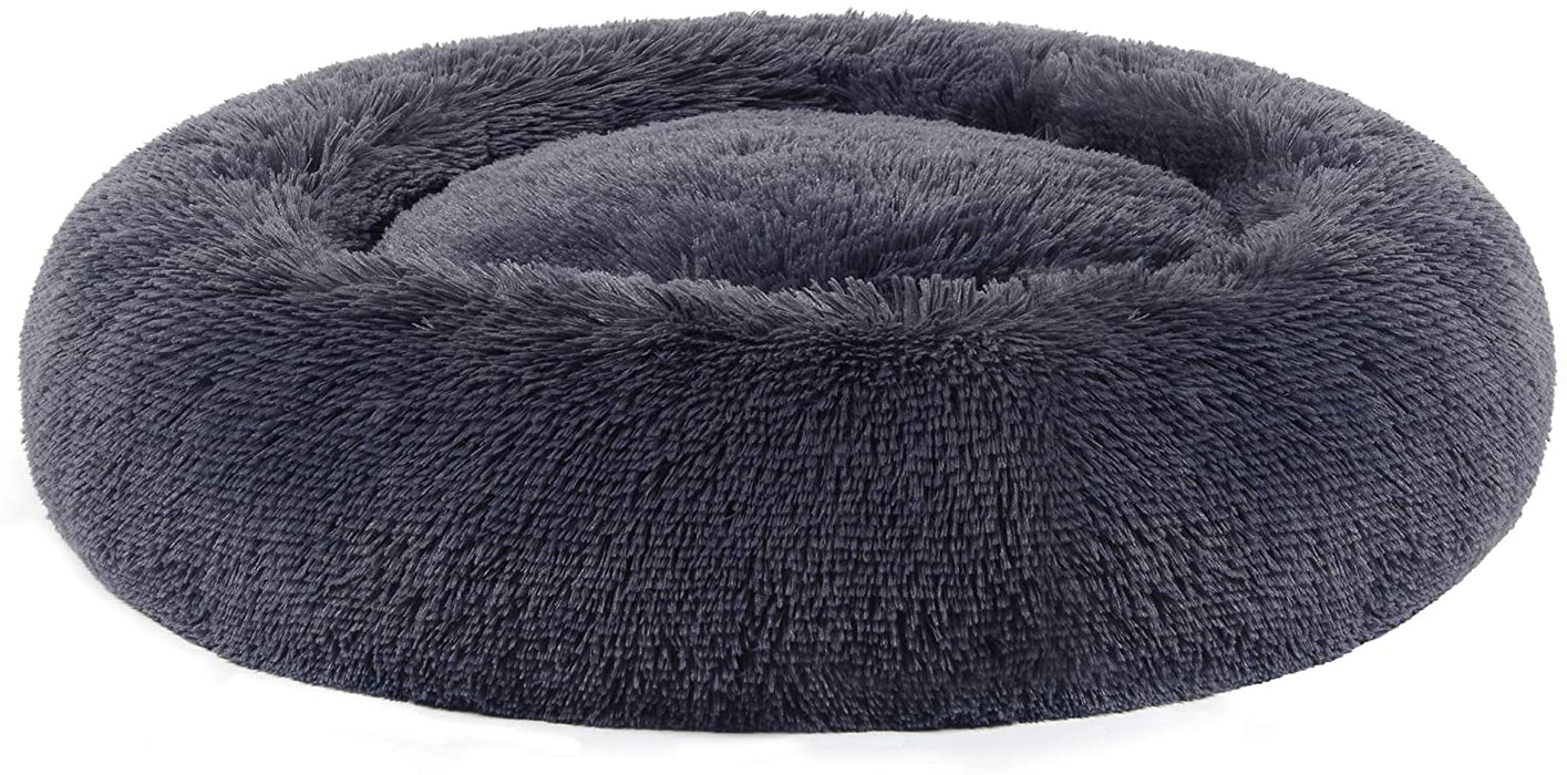 Hundebett, Katzenbett, weicher Plüsch, 80 cm, dunkelgrau