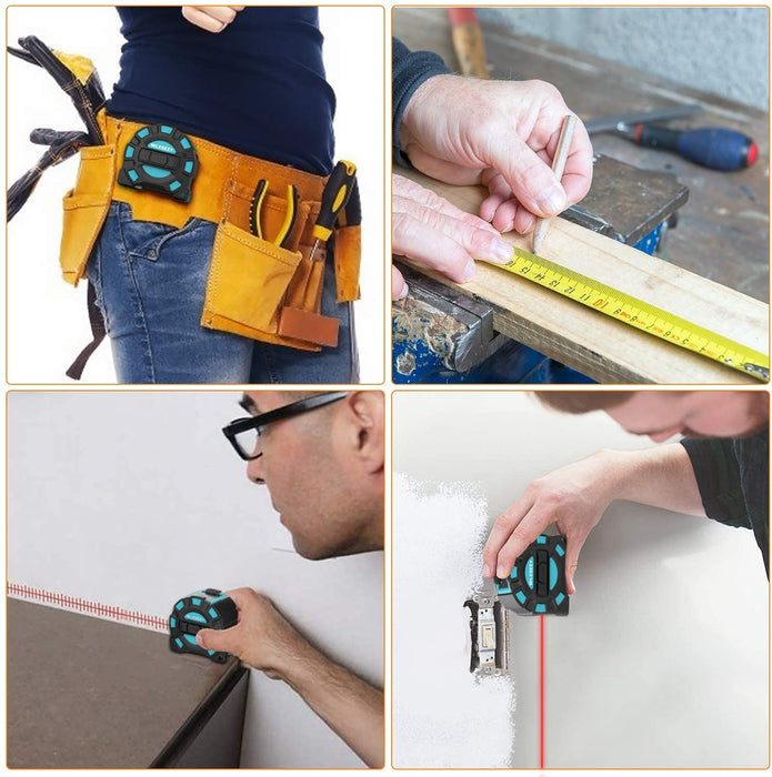 Massband Laser Entfernungsmesser 2 in 1, RockSeed 40m Maßband Laser Messgerät & 5m Massband USB Aufladen mit HD LCD Anzeige Pythagoras, Entfernung