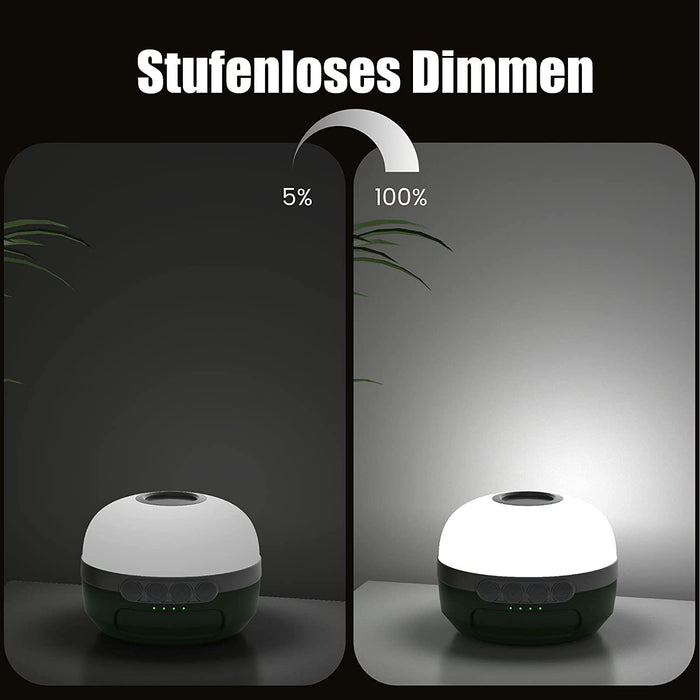Camping Lampe mit RGB Farbwechsel, LED Camping Laterne mit 5200mAh USB Aufladbar, 6 Helligkeiten Leuchtmodi & Eingebauter Starker Magnet & Stufenlos