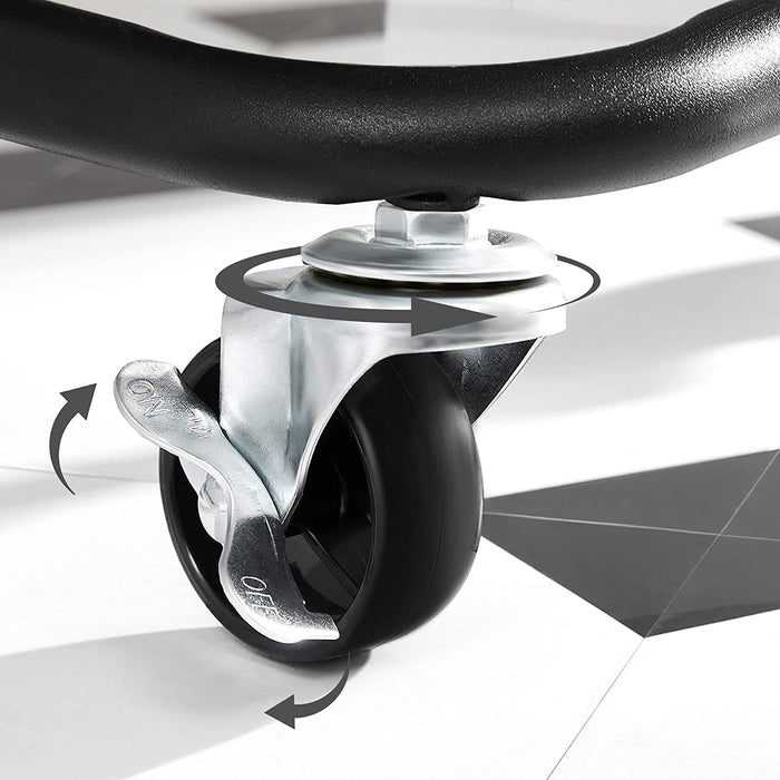 Rollwagen, 3 Ebenen, Servierwagen, Küchenwagen mit Griff, 2 kleine Einhängefächer, 2 Bremsen, Ablagefächer aus Kunststoff, einfacher Aufbau