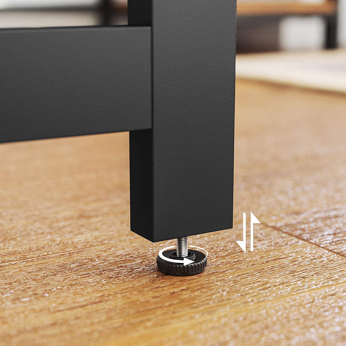 Schreibtisch, L-förmiger Computertisch, Eckschreibtisch mit 2 Ablagen, platzsparender Bürotisch im Industrie-Design, Gaming, einfacher Aufbau